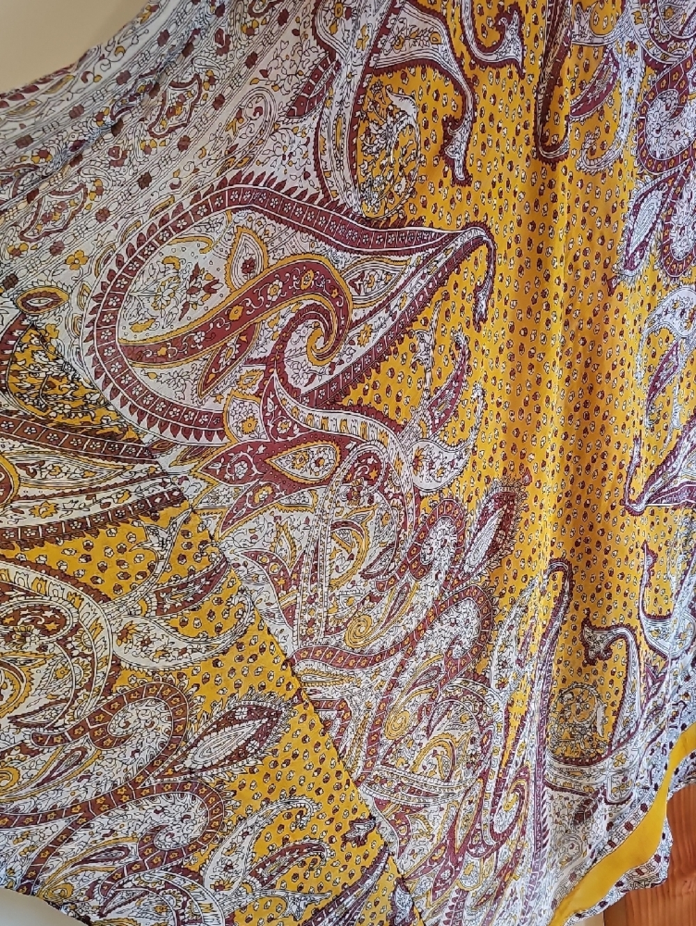 Yellow Paisley Casual Midi Dress - Picture 6 of 7